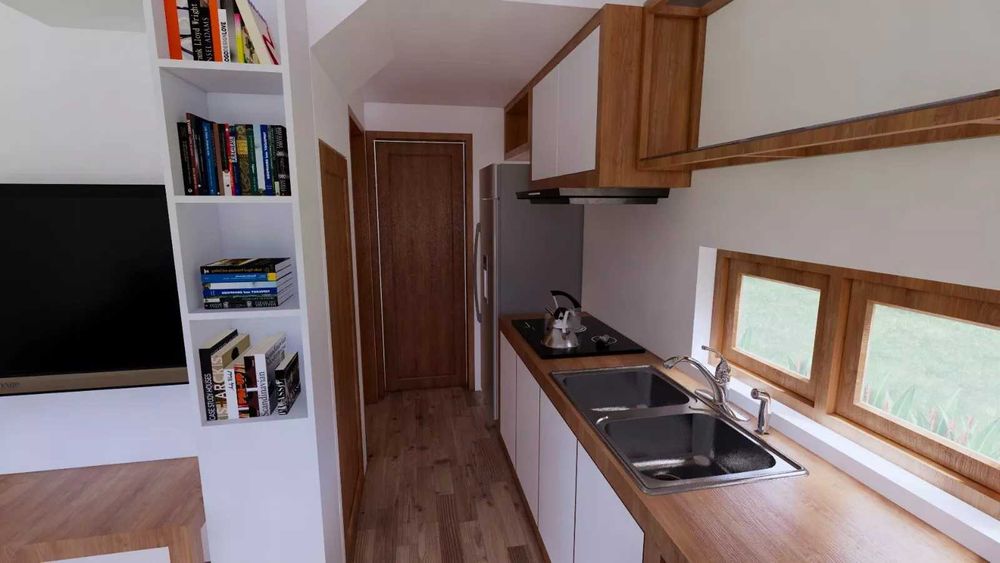 НА ИЗПЛАЩАНЕ - Двуетажна сглобяема къща с 2 спални, 56 кв. м