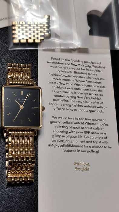 Rosefield Black Gold  / Луксозен Часовник