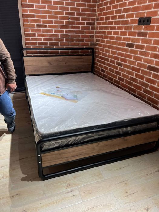 Металлическая кровать MILLENIUM | Двуспальная лофт кравать. Temir loft