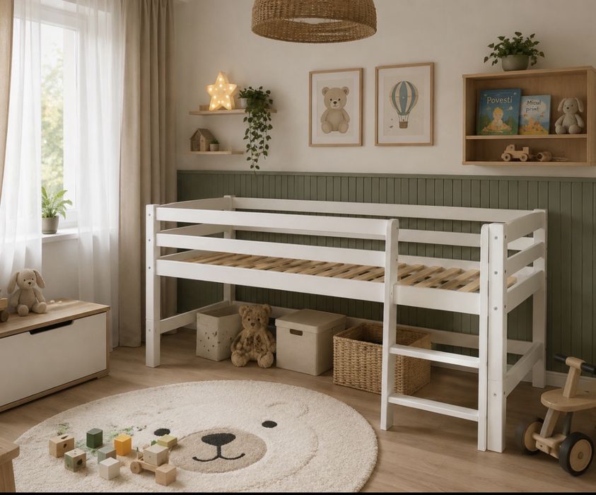 Pat pentru copii din lemn 160/70cm