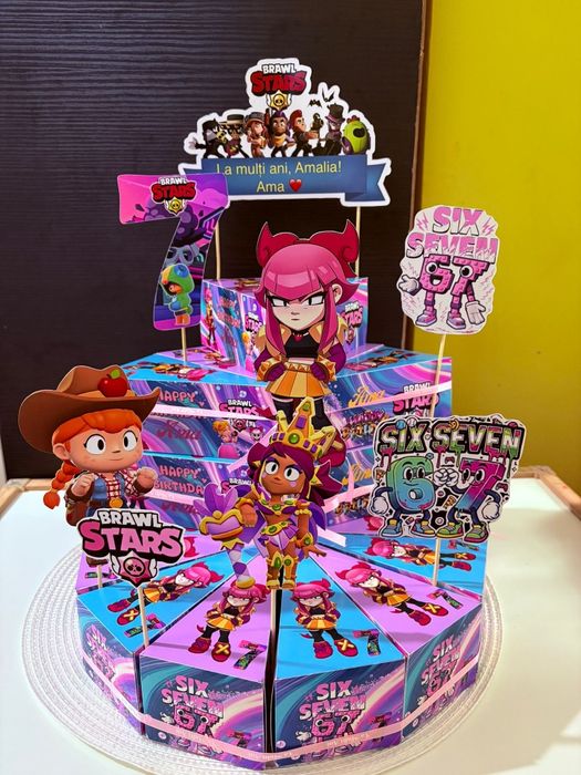 Cutie surpriză aniversară copii – tematică la alegere (tort din cutii