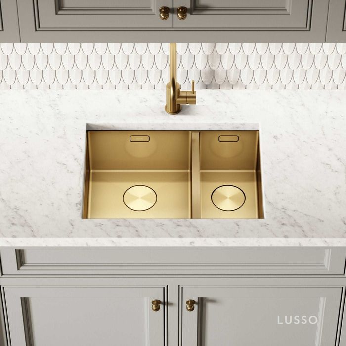 Кухненска мивка Lusso Cubo Brushed Gold Undermount 1.5 Kitchen Sink