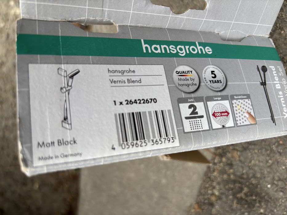 Para dus furtun si suport hansgrohe vernis