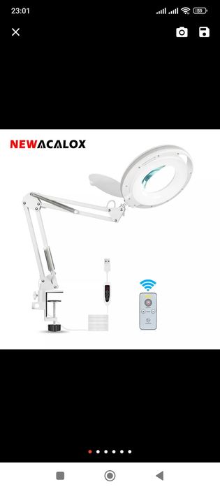 Лед лампа с лупа за бюро. Козметична лампа с лупа.