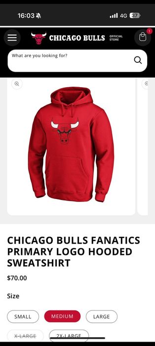 Hanorac Chicago Bulls Original, Roșu, Marimea M
