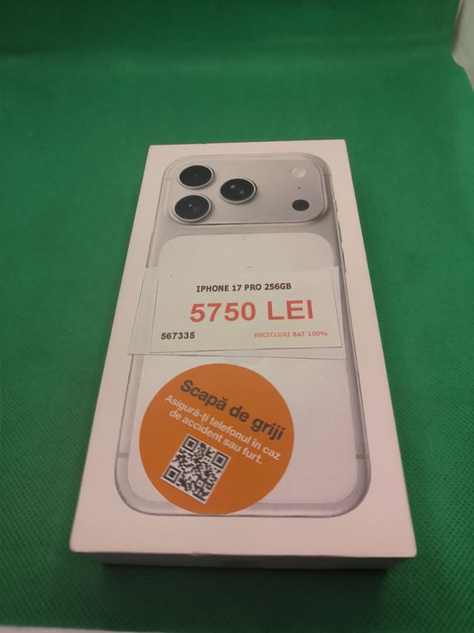 Iphone 17 pro 256gb 100% bat la cutie•Amanet Lazar Crangasi•56733