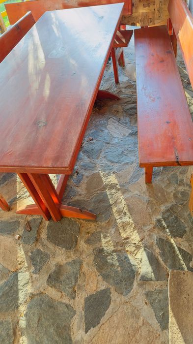 Дървен комплект - маса с 3 пейки