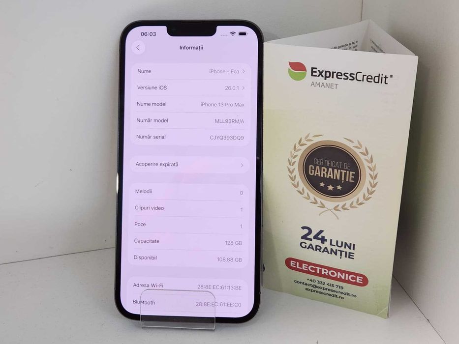 Iphone 13 Pro Max 128Gb 87% bateria (Ag8 Tudor1 B74595) Garantie 2 ani
