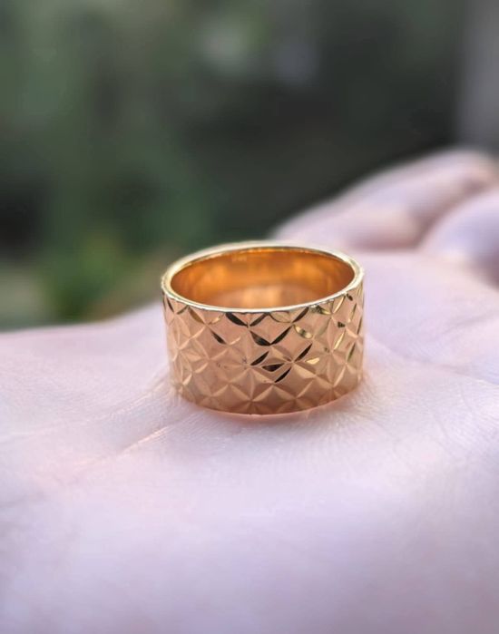 Vechi inel, model Big Reflection, din argint de 925, placat cu aur de 18K, Jane Konig JK