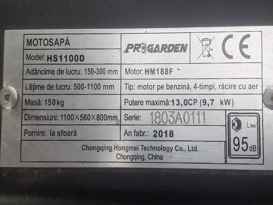 Motosapa , motocultor, progarden 13 cp