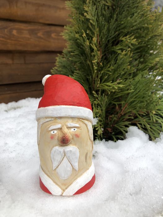 Ръчно издялкани коледни дървени фигури зайче джудже Декорация, подарък