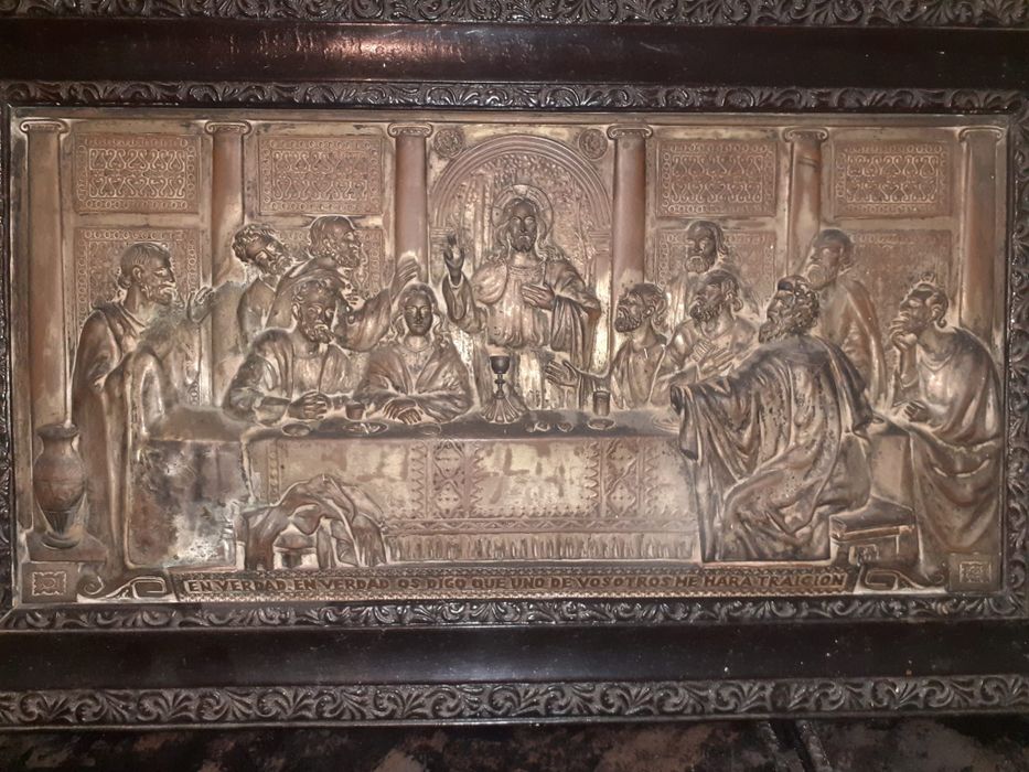 tablou religios cu Cina cea de taina in metal