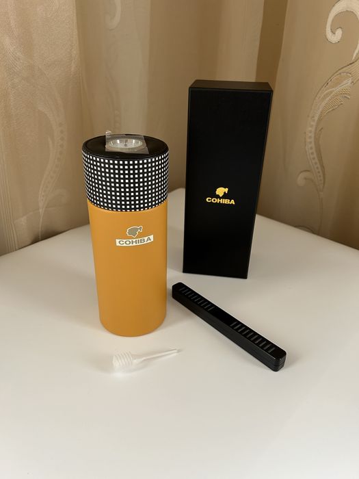 Cohiba преносим хумидор за 5 пури – кожа, кедър, подаръчна кутия