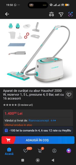 Aparat Curățat cu Abur Profesional / Mop Aburi 4 Bar 1.5L (2 Modele)