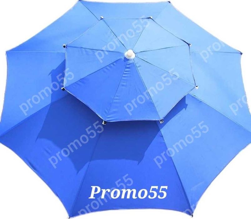 Плажен Чадър с УВ защита 220см. с Двоен Покрив, Стабилност при Вятър