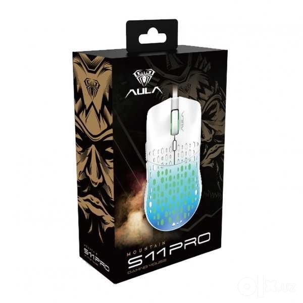 - Мышь игровая проводная AULA S11 Pro (blue/white)