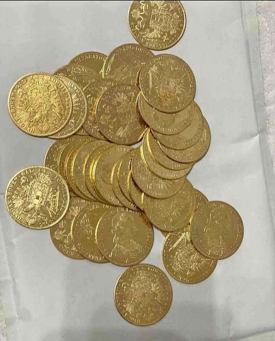 Vand monede Franc Iosef 4 dukati placate cu aur de 24k 24k