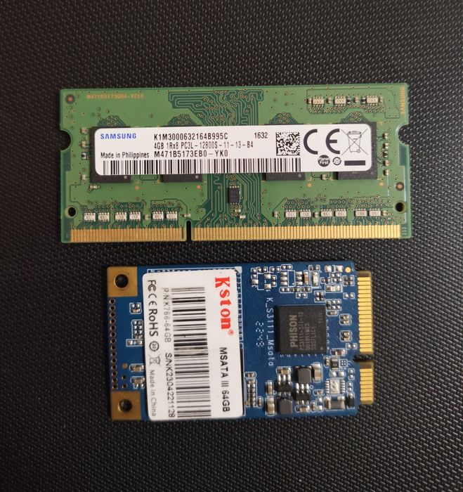 ОЗУ dd3L 4gb и mSATA 64gb
