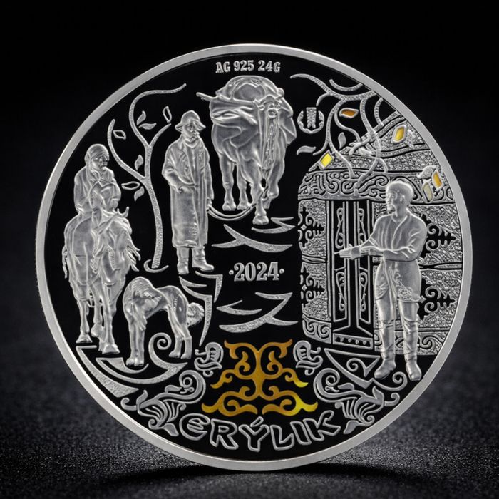 Редкая серебряная монета ERÝLIK — 925, Proof