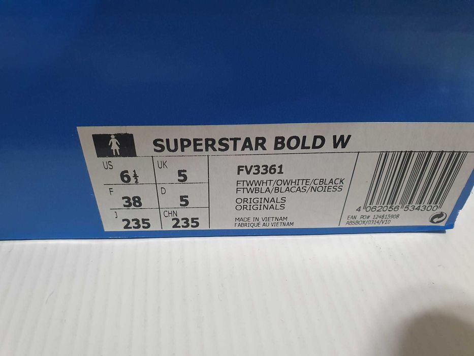 Adidas Superstar bold marimea 37 1/3 si 38 noi in cutie