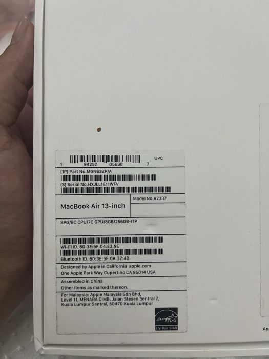 Macbook Air M1, 2020