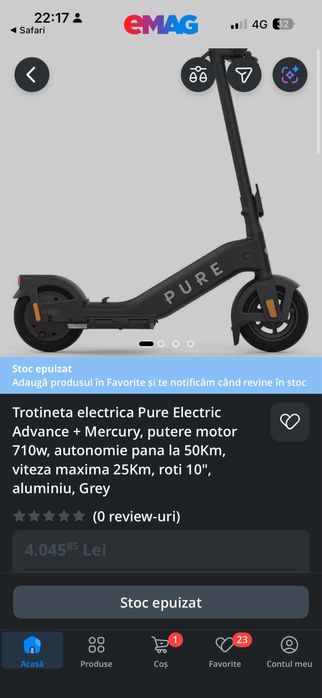 Trotineta electrica Pure Electric Advance + Mercury