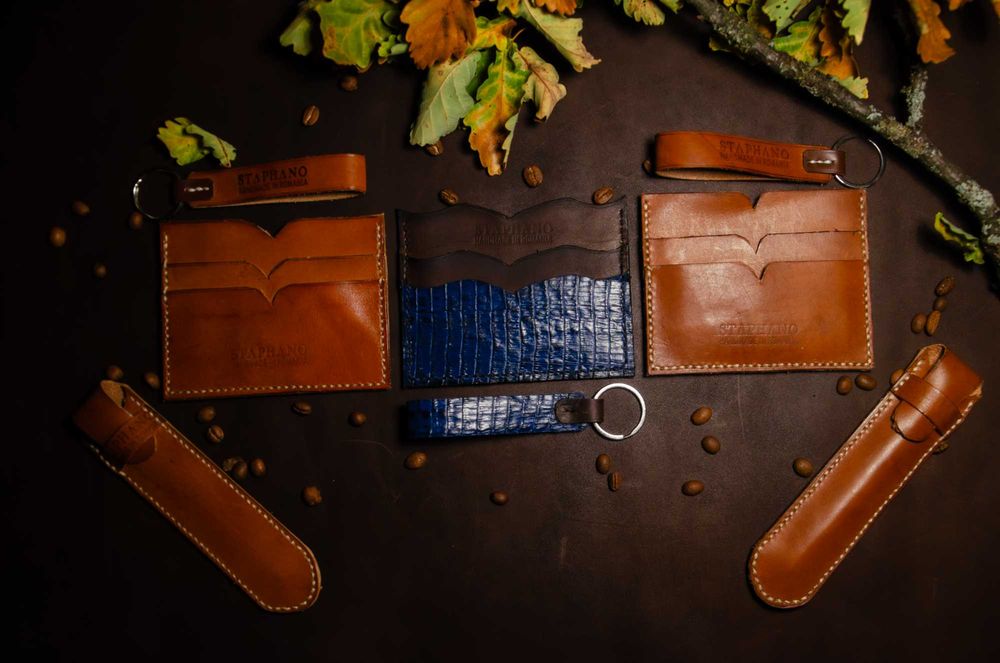 Portcard piele naturala handmade