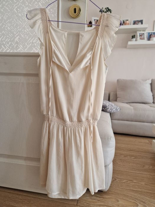 Zara рокли рязана дантела сатен шифон