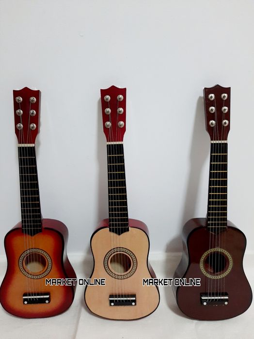 Chitara din lemn pentru copii 6 corzi 55 cm