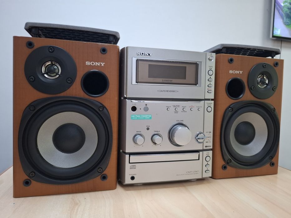 Sistem audio Sony CMT-CPX1 + boxe originale | CD / Casetă / Radio | Sunet foarte bun