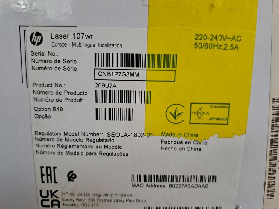 Принтер HP laser 107wr