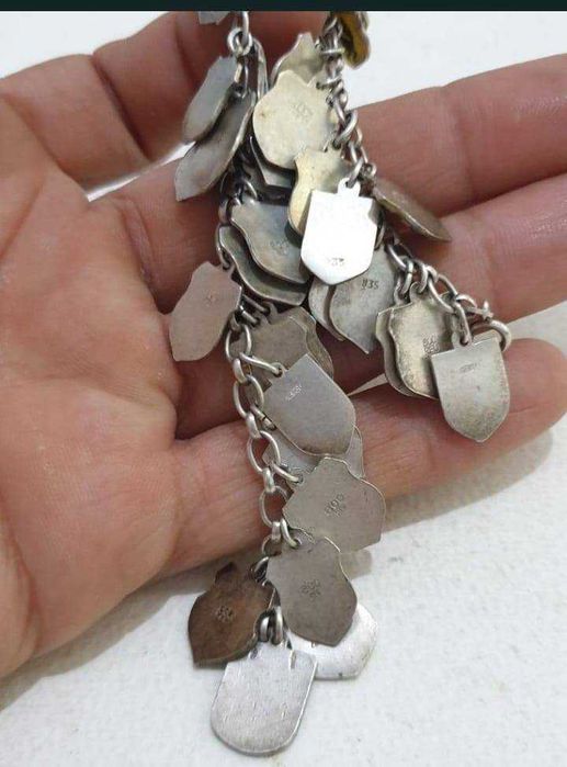 Superba bratara argint cu pandative orase germane