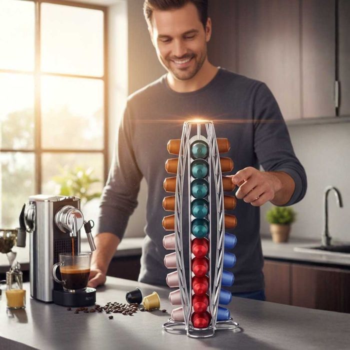 Въртящ се диспенсър за кафе Cheffinger, за капсули Nespresso