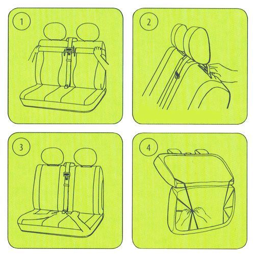 Husa scaun bancheta cu 2 locuri pentru Citroen Jumper Fiat Ducato Ford Transit Iveco Daily Mercedes Sprinter Vito opel Movano Vivaro Peugeot Boxer Expert Renault Master Trafic VW Crafter LT Caravelle Trans