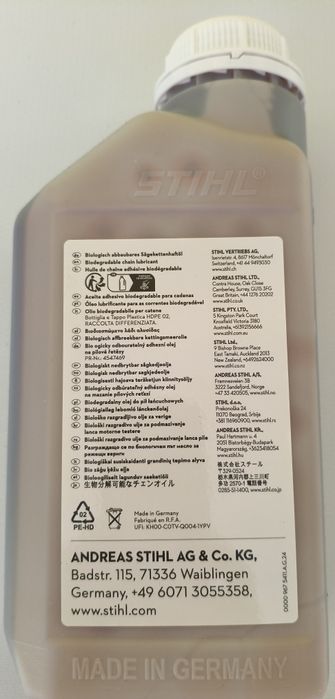 Stihl Bio Plus Ulei biodegradabil pentru lanț