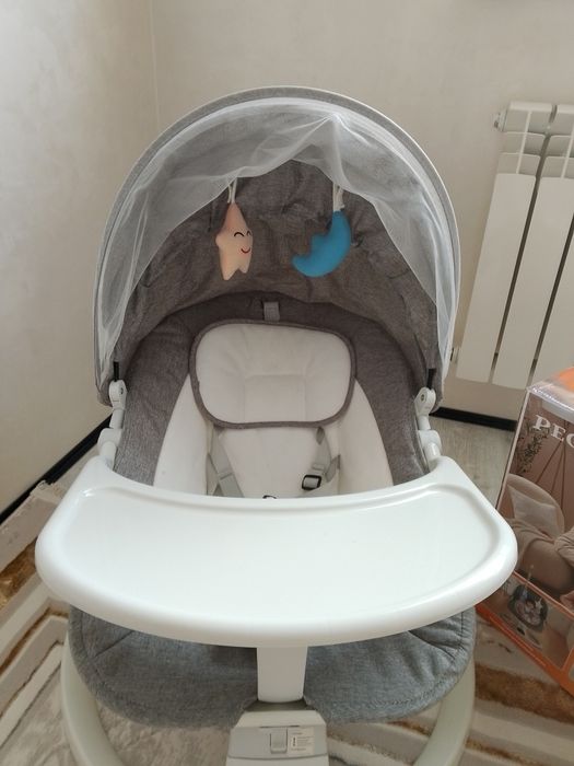 Детский шезлонг Pegas серый