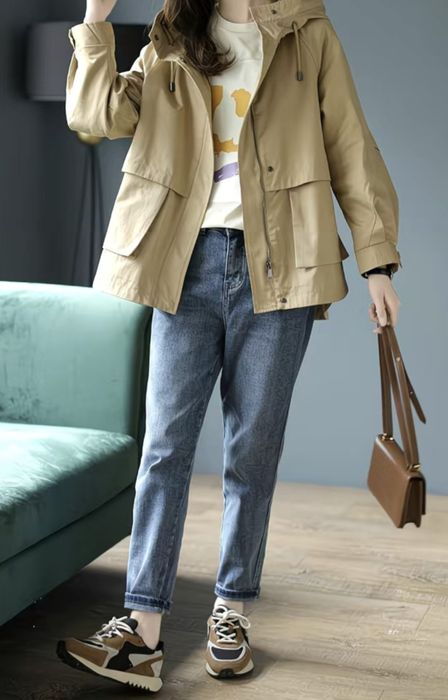 Укороченный тренч, оверсайз