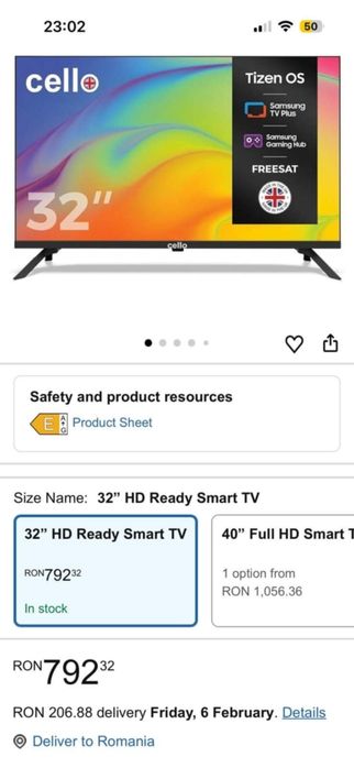 SMART TV 32" nou sigilat