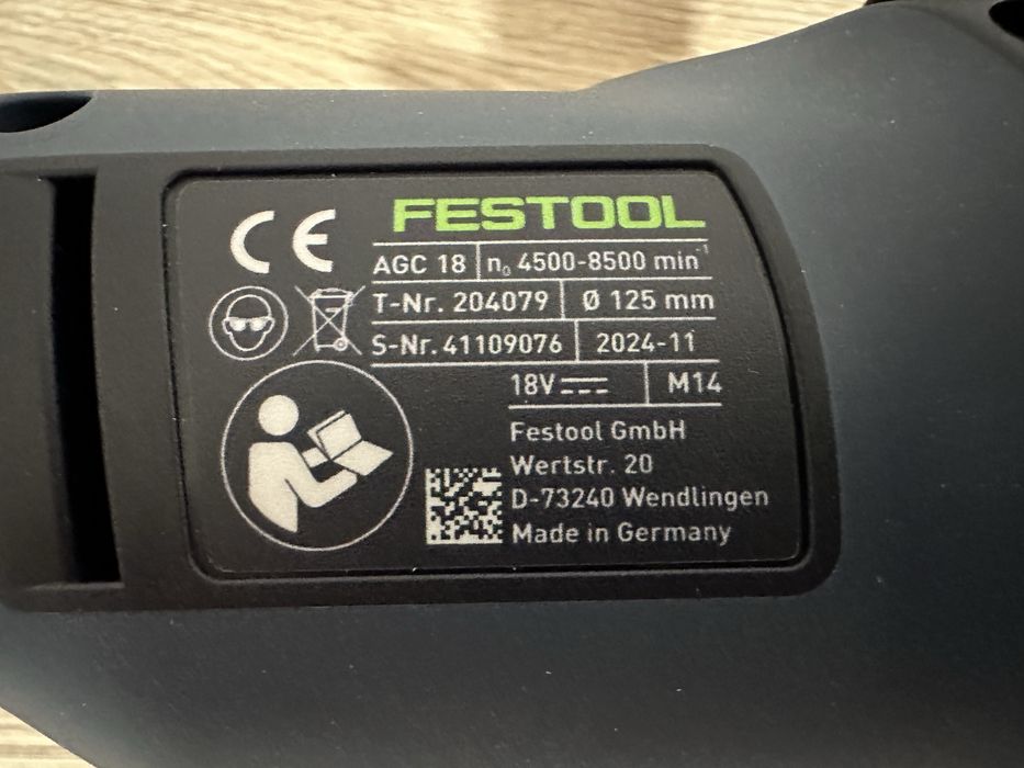 Festool AGC 18-125, polizor unghiular pe acumulator, NOU