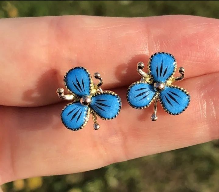 СССР,  Советские серьги  " НЕЗАБУДКИ "