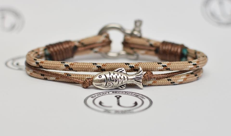 Mens Leather Fishing Bracelet 