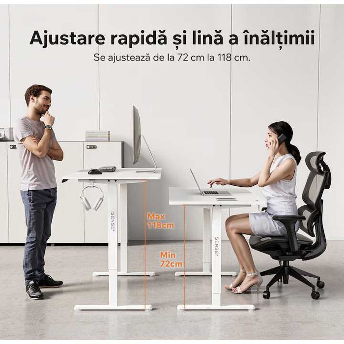 Birou electric pentru calculator cu înălțime reglabilă. 140 x 70 cm