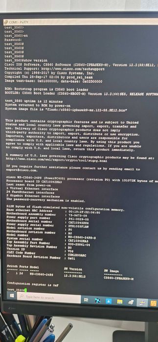 Switch ieftin Cisco de layer 3 pentru invatare CCNA model C3560-24PS