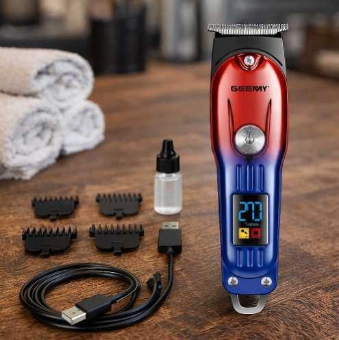 !!!БЕЗПЛАТНА ДОСТАВКА!!! Машинка за подстригване Geemy GM-8036 с LED дисплей и 3 приставки