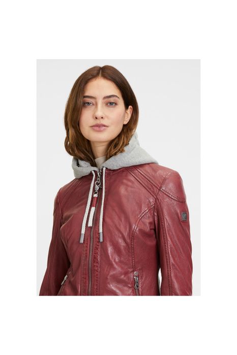 Geaca de Piele Dama Mauritius Rosu Inchis GWAlice