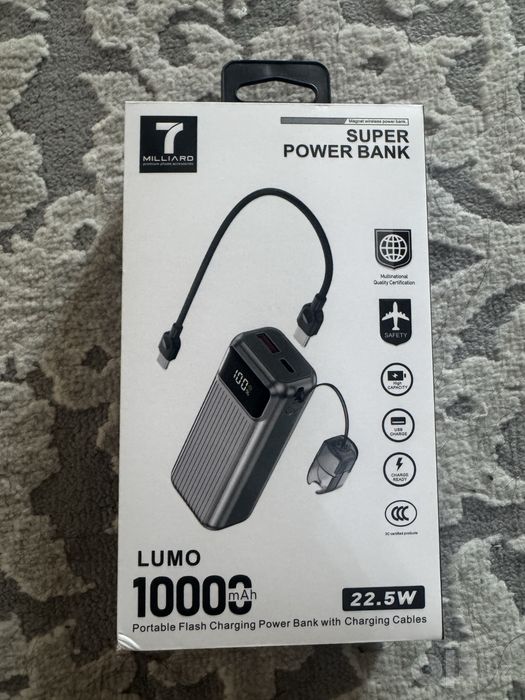 7 milliard power bank 10 000 mAh sayohat va kundalik hayot uchun