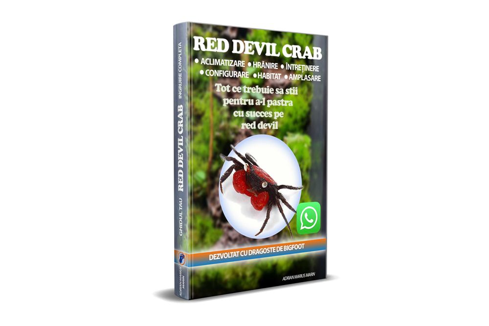 Crab Red Devil-Intretinere,Hranire,Habitat, eBook cu suport whatsapp