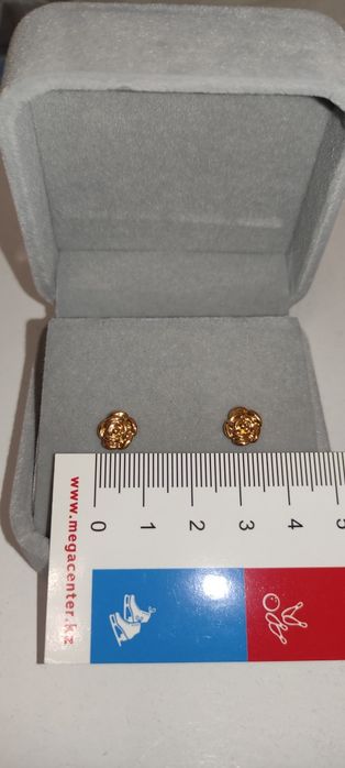 Серьги золото розочки 750 проба