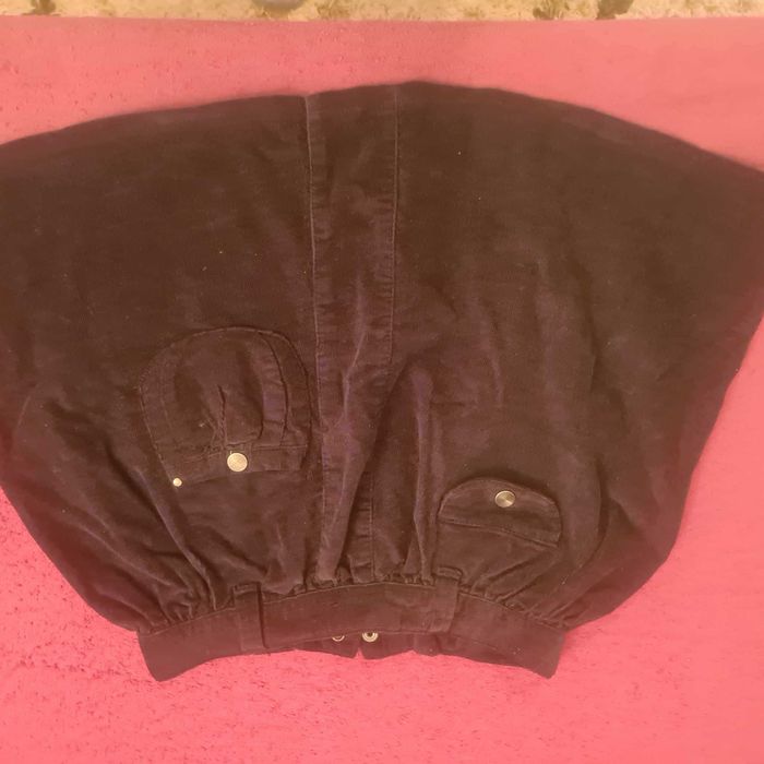 Fusta fete 110 cm gri inchis catifea subtire raiata noua fara eticheta