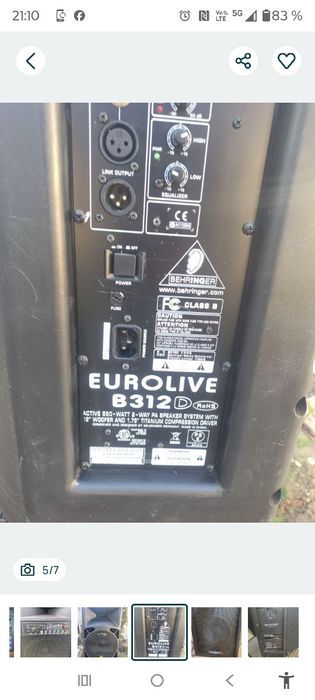 Tuner boxa Behringer de 12 b312 d